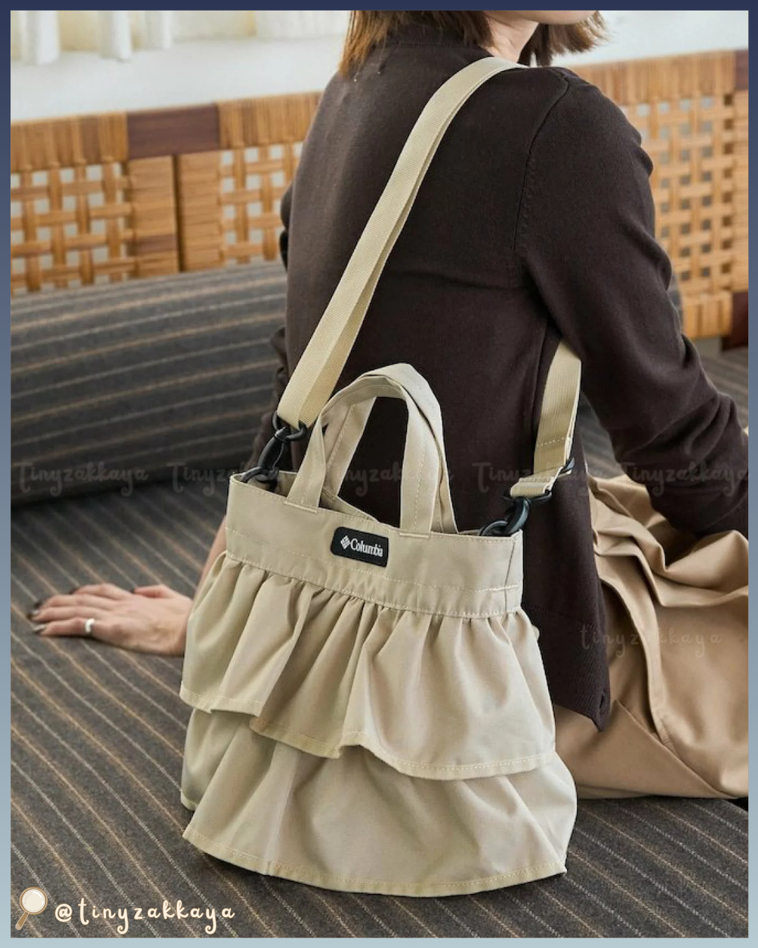 🇯🇵JAPAN ♥ Columbia × FREAK'S STORE New Woolley Cove Shoulder Tote 2WAY輕量 雙層荷葉邊小巧斜挎袋