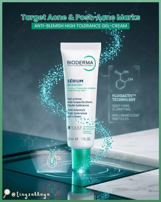🇪🇺歐美 ♥ BIODERMA Sebium Kerato+ Anti-Blemish Gel Cream For Acne Prone Skin 3D水楊酸控油粉刺淨痘除印保濕啫喱霜精華 30ml ＼油痘肌、粉刺肌的救星！告別惱人瑕疵，重現平滑細緻的好膚質！／