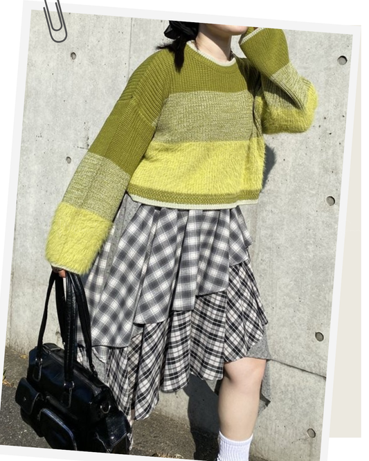 (UK🇬🇧)🇯🇵 JAPAN ♥ AS KNOW AS PINKY Feather yarn gradient knit sweater 羽毛紗線針織短版漸層女款毛衣 (3色入)   🔎 ɪᴛᴇᴍ ɴᴏ.： SS-jspn0659