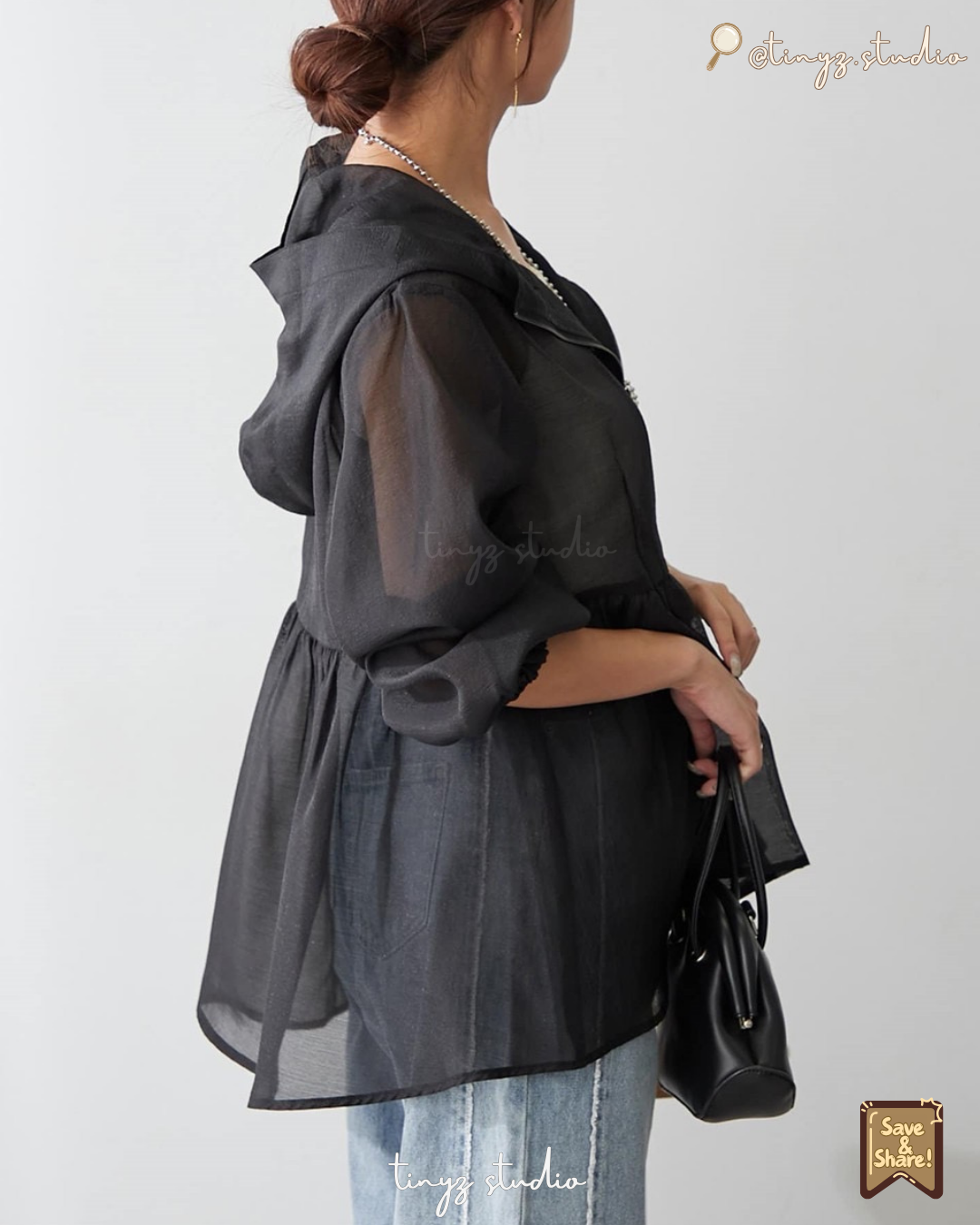 🇯🇵JAPAN ♥ Sheer Peplum W-Zip Outer 透膚裙擺雙拉鍊連帽外套 🧾 ɪᴛᴇᴍ ɴᴏ.：jt0380