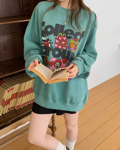 🇰🇷KOREA ♥ 歡樂兒童餐Collect Group角色印花衛衣 Hoodie 🔎SS-KSS98905788