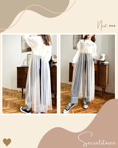 🇯🇵Japan｜Tulle Ribbon Slip Dress★ SS-gofo18730 