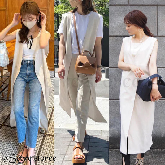 🇯🇵Japan｜Mature cotton and linen versatile long vest