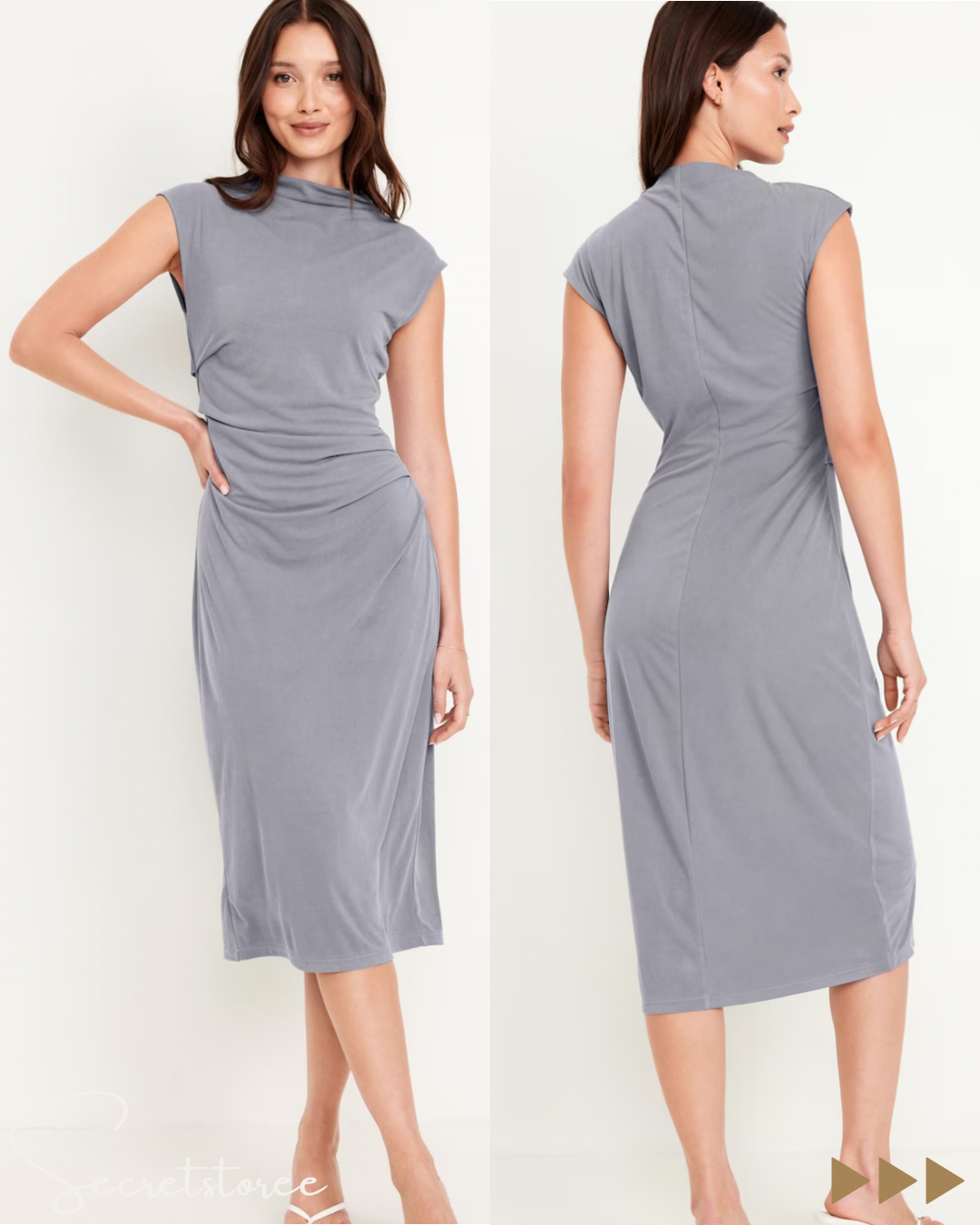 修身皺摺連身裙 ★產品編號🔎 SS-jon508730