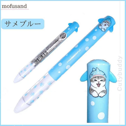 🇯🇵Japanese MOFUSAND 2-color ball pen (7 styles) Mofusand Two Color Mimi Pen モフサンドミミペン2-color ボールペン