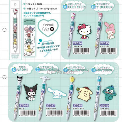(現貨)🇯🇵日本 SANRIO 立體造型油性原子筆黑0.5mm (疊疊樂款) FOR SALLE IN JAPAN ONLY Sanrio Japan Mascot Ballpoint Pen Black Ink マスコットボールペン タテノリ柄　サンリオキャラクターズ