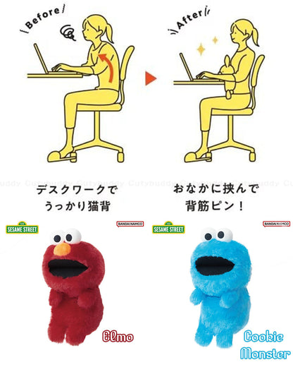 🇯🇵日本 ♡ Seasame Street 芝麻街 改善坐姿公仔(Elmo / Cookie Monster) Sesame Street Funbarus Plush ふんばるず