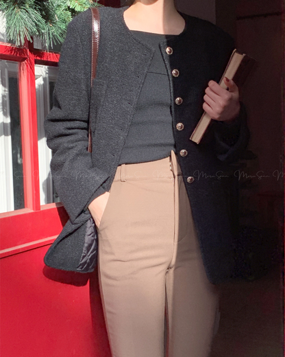 (UK🇬🇧)🇰🇷KOREA ♥ Unbalanced Off-Shoulder Knitwear ♥ 熱銷商品 奶油色不對稱露單肩針織衫 (4色入)  🔎 ɪᴛᴇᴍ ɴᴏ：SS-KSS93544093