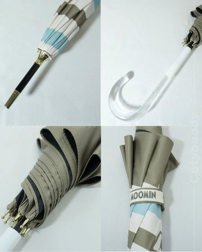🇯🇵日本 ♡ 2025SS Moomin | Little My umbrella 姆明 | 阿美 抗UV抗紫外線晴雨兼用長柄遮 ムーミン コラボ リトルミイ＆ボーダー柄 晴雨兼用手開き長傘