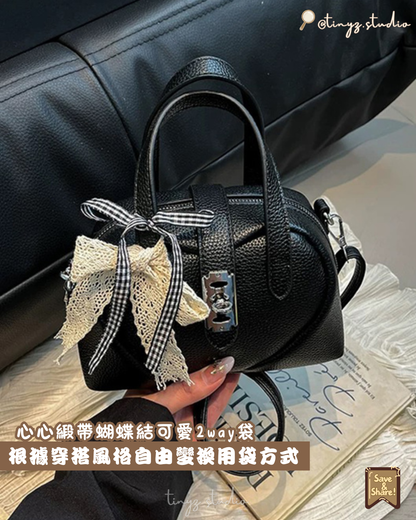 🇯🇵JAPAN ♥ Mini bag with a heart design and a ribbon 心心緞帶蝴蝶結可愛2way袋 ɪᴛᴇᴍ ɴᴏ.：jgat2549
