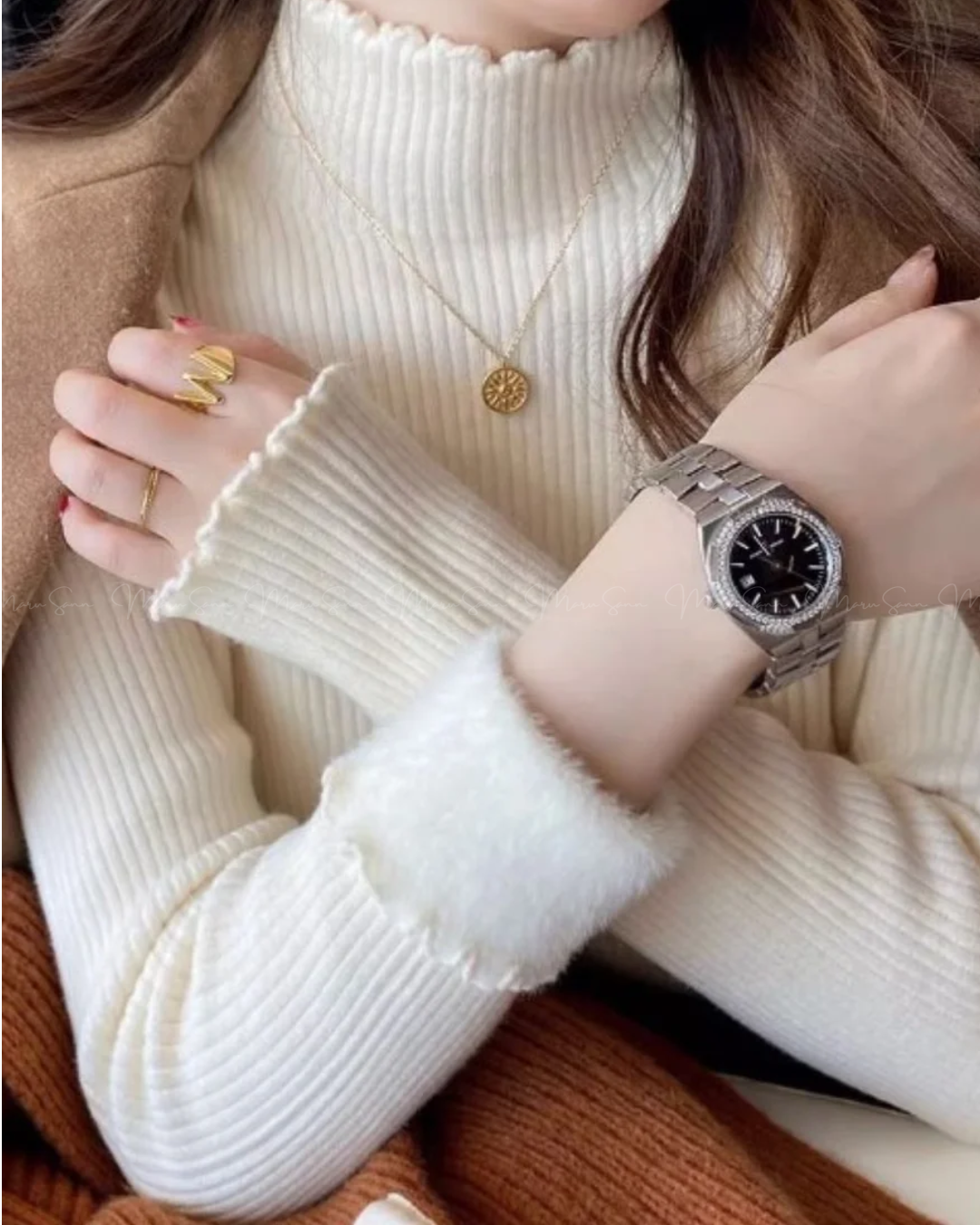 🇯🇵 JAPAN ♥ Ribbed High-neck Knit Sweater ♥ 裹起毛針織上衣 🔎 ɪᴛᴇᴍ ɴᴏ.： SS-jgru11520