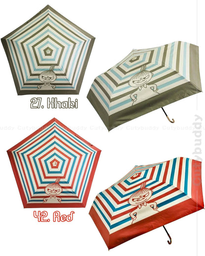 🇯🇵日本 ♡ 2025SS Moomin | Little My folding umbrella 姆明 | 阿美 抗UV抗紫外線晴雨兼用縮骨遮 ムーミン コラボ リトルミイ＆ボーダー柄 晴雨兼用折畳み傘