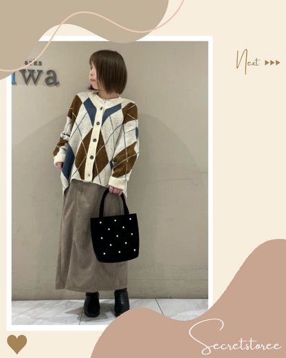 🇯🇵Japan｜Versatile Diamond Knit Cardigan★ SS-6A33L2D0900