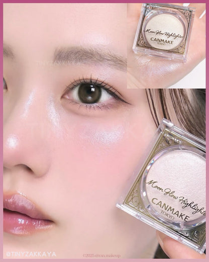 🇯🇵Japan♥ CANMAKE Moon Glow Highlighter Moonlight Highlighter (01 Moon Glow White &amp; 02 Moon Glow Pink)