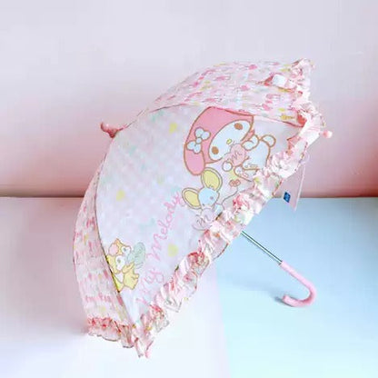 (特價售完即止) 絕版 🇯🇵日本 SANRIO MELODY lace邊格紋長柄雨傘 40cm J60040CM