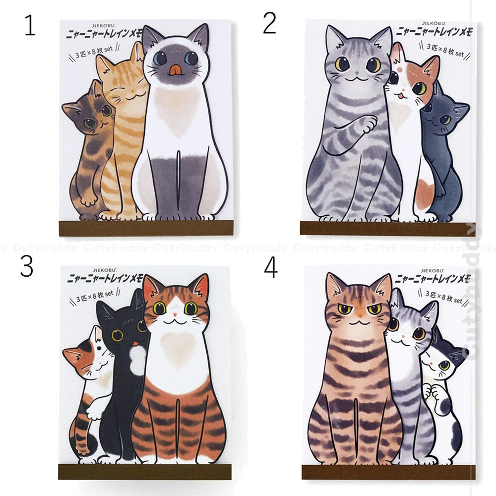 🇯🇵Japan Standing Memo Meow Meow Train Memo created with manga artist Yamano Rinrin Yamano りんりんさんCreative Skewers 3 Cats