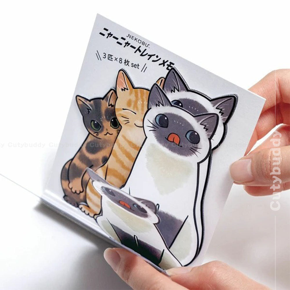 🇯🇵Japan Standing Memo Meow Meow Train Memo created with manga artist Yamano Rinrin Yamano りんりんさんCreative Skewers 3 Cats