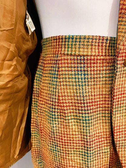 🇯🇵日本古著｜VintageClothes - 細彩色格紋羊毛西裝套裝 suit 🔎 ss-vin389