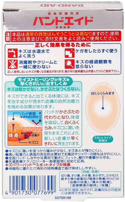 🇯🇵日本｜用後不留疤｜JOHNSON BAND-AID 超強痊癒防水治療人工皮膠膜 膠布 面部位置 (10片) Band-Aid Scratch Power Pad Spot Type  バンドエイド キズパワーパッド / スポットタイプ(10枚入) /