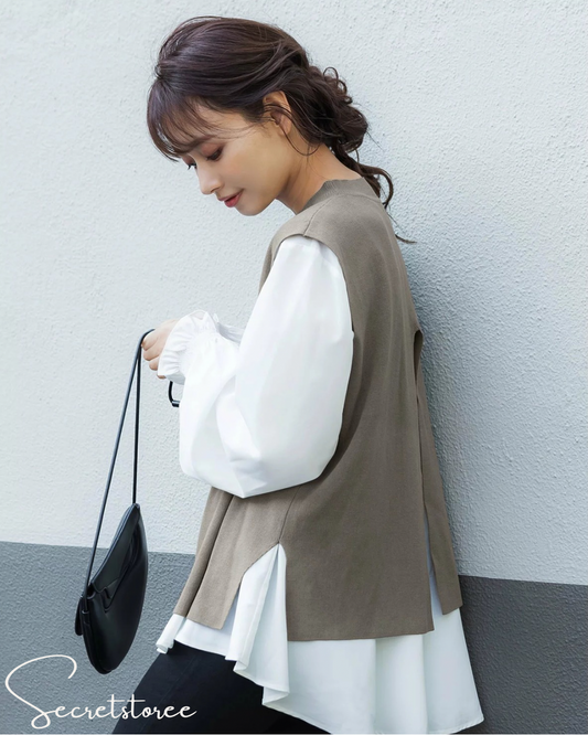 🇯🇵 日本 背心套裝襯衫
Vest set blouse

🔎 ɪᴛᴇᴍ ɴᴏ.： SS-jrbj6407_16