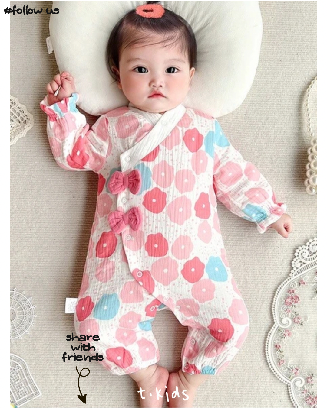 🇯🇵日本｜花花蝴蝶結兒童浴衣甚平
Jinbei rompers for babies, newborns, kids, children's clothing
甚平ロンパース　ベビー　新生児　キッズ　子供服