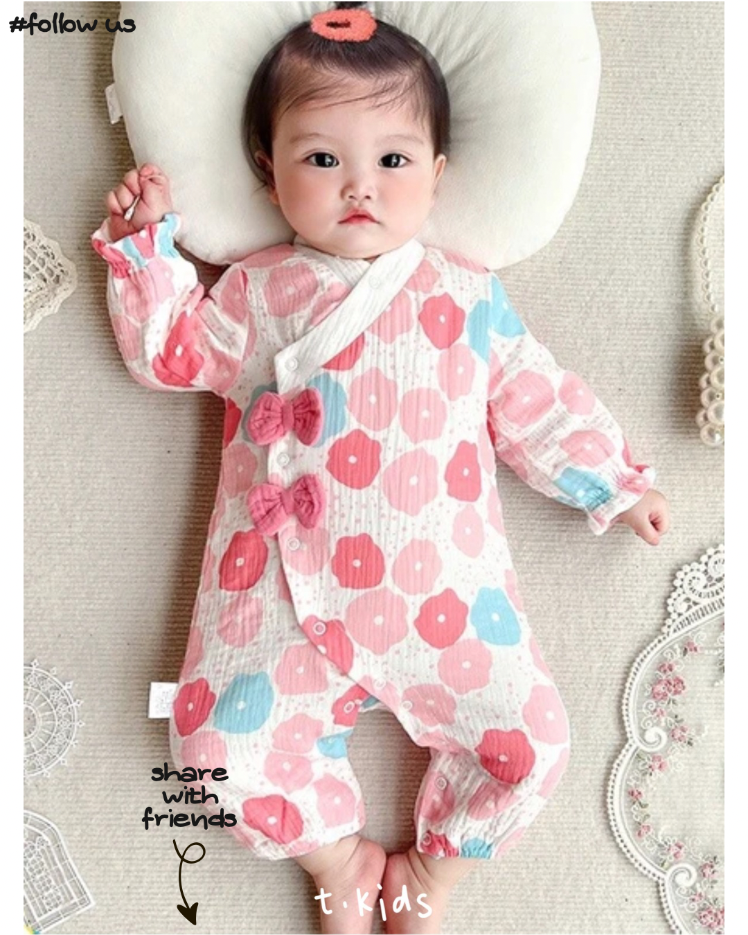 🇯🇵日本｜Jinbei rompers for babies, newborns, kids, children's clothing 花花蝴蝶結兒童浴衣甚平
甚平ロンパース　ベビー　新生児　キッズ　子供服