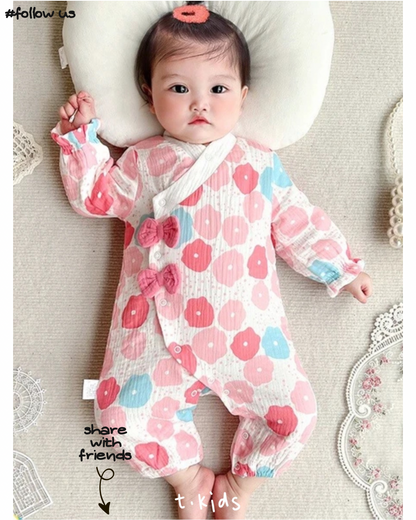 🇯🇵日本｜Jinbei rompers for babies, newborns, kids, children's clothing 花花蝴蝶結兒童浴衣甚平
甚平ロンパース　ベビー　新生児　キッズ　子供服