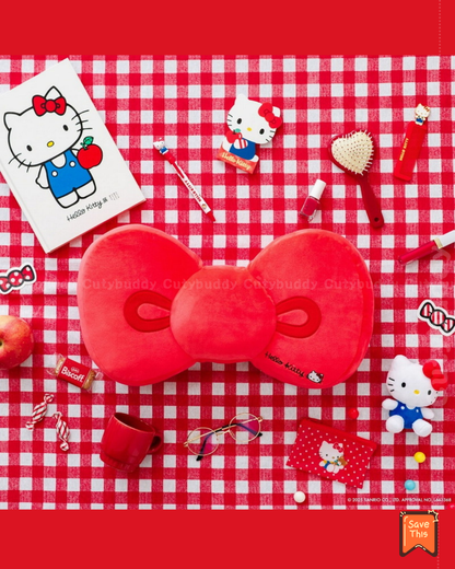 🇯🇵日本 ♡ SANRIO Hello Kitty 麻糬鬆軟感絲帶靠墊 BOOK (🆓送Hello Kitty 蝴蝶形cushion) Fluffy Ribbon Cushion Book ふわもちリボンクッションBOOK