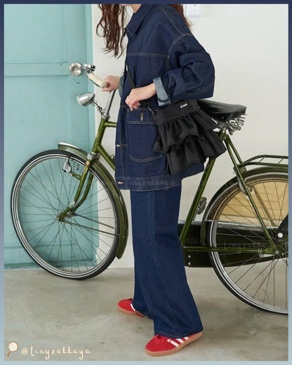 🇯🇵JAPAN ♥ Columbia × FREAK'S STORE New Woolley Cove Shoulder Tote 2WAY輕量 雙層荷葉邊小巧斜挎袋