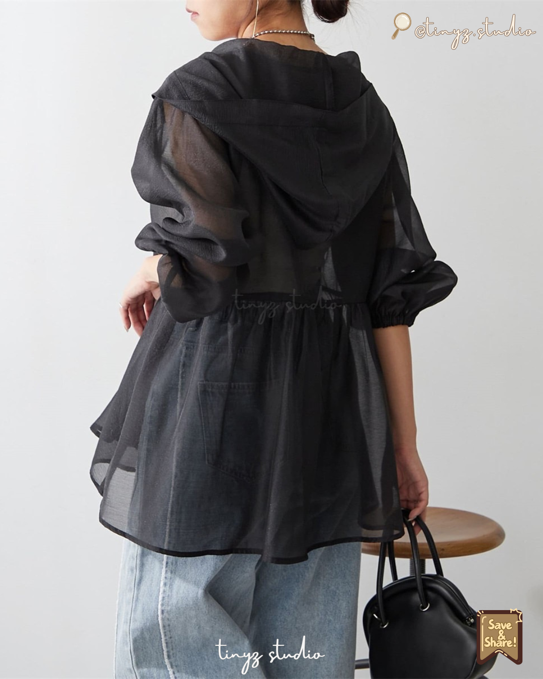 🇯🇵JAPAN ♥ Sheer Peplum W-Zip Outer 透膚裙擺雙拉鍊連帽外套 🧾 ɪᴛᴇᴍ ɴᴏ.：jt0380