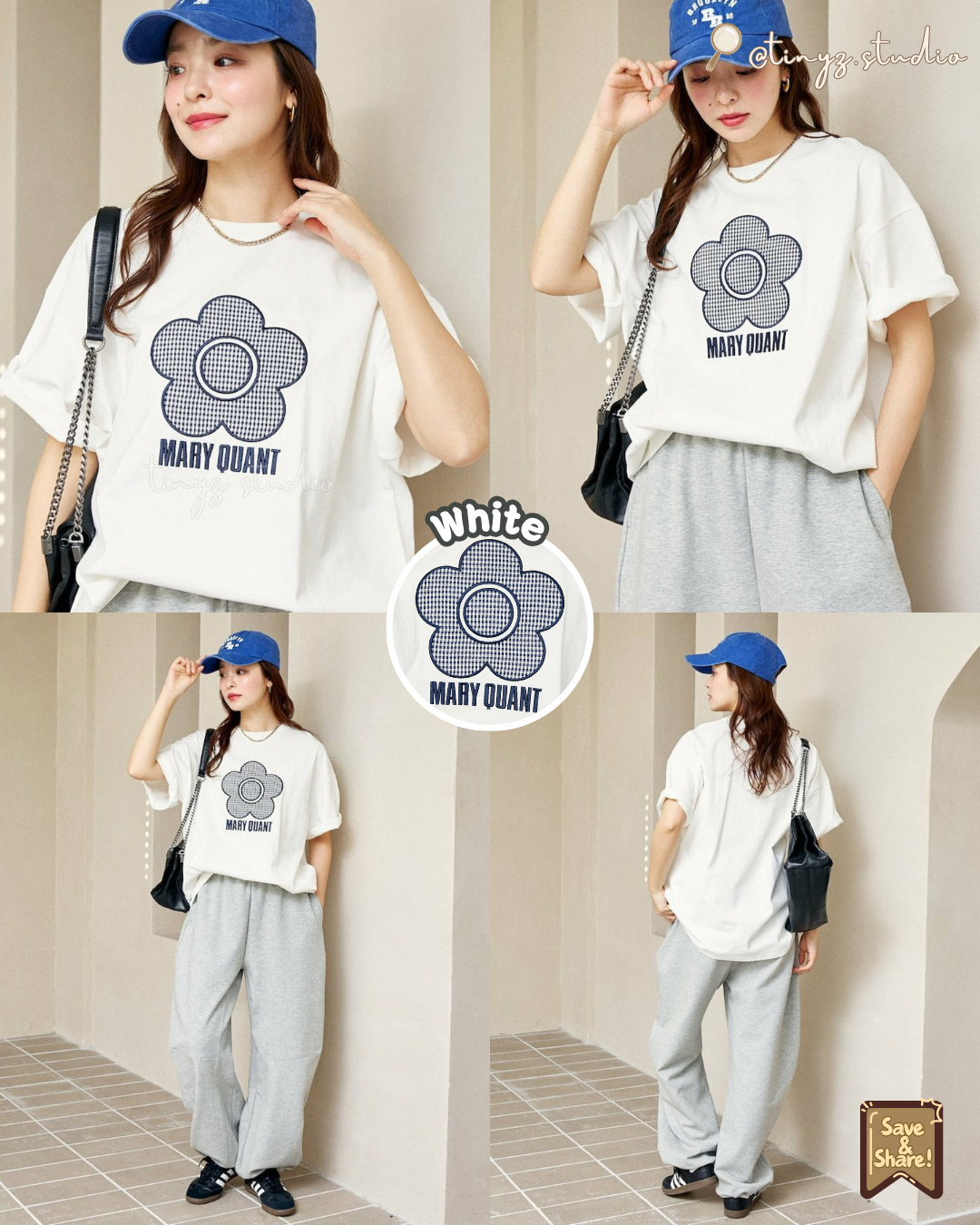 ☁️ 🇯🇵JAPAN ♥ MARY QUANT x Publux Mixed Material Daisy Art TEE 限定聯乘 花花 T恤 🧾 ɪᴛᴇᴍ ɴᴏ.：jrrk319
