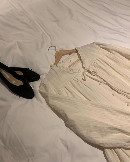 🇰🇷KOREA 
♥ 仙女感滿滿棉麻連身裙（2色入） SS-KSS99182518