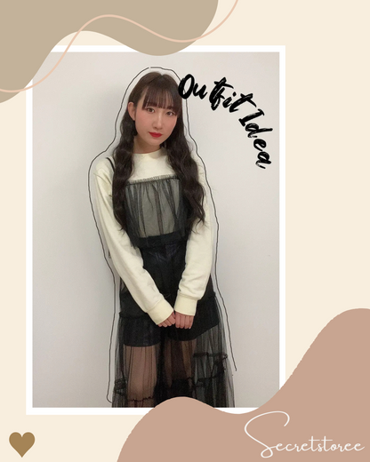 🇯🇵Japan｜Tulle Ribbon Slip Dress★ SS-gofo18730 