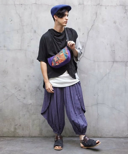 🇯🇵Japan｜Ethnic embroidery crescent side backpack 
◇ Japan Back slit ribbon sheer shirt 🔎 ɪᴛᴇᴍ ɴᴏ.： SS-jr445246 