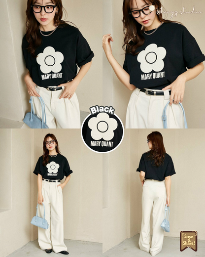 ☁️ 🇯🇵JAPAN ♥ MARY QUANT x Publux Mixed Material Daisy Art TEE 限定聯乘 花花 T恤 🧾 ɪᴛᴇᴍ ɴᴏ.：jrrk319