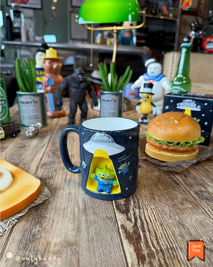 🇯🇵日本 ♡ DISNEY Alien 3D Spaceship Ceramic Mug 迪士尼三眼仔太空船杯 ディズニー エイリアン UFOマグ