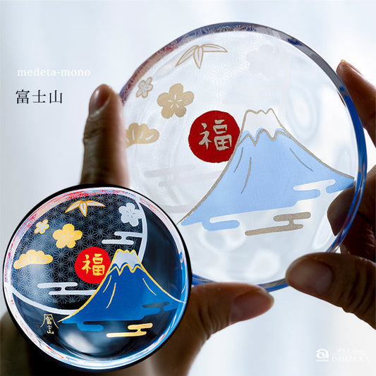 🇯🇵日本 ADERIA MONO [めでたmono] 日本製 緣起物小碟 招財貓 & 富士山 & 達摩豆盤招手 圓碟 小碟套裝 縁起物 招き猫＆富士山　豆皿