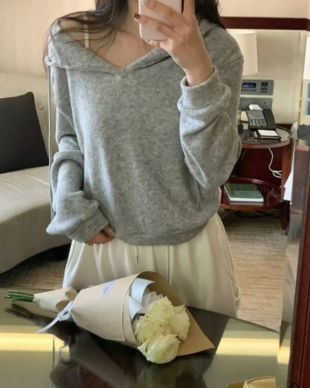 🇰🇷KOREA ♥ 安哥拉羊毛混紡連帽衫（2色）🔎 ɪᴛᴇᴍ ɴᴏ：SS-KSS96904371