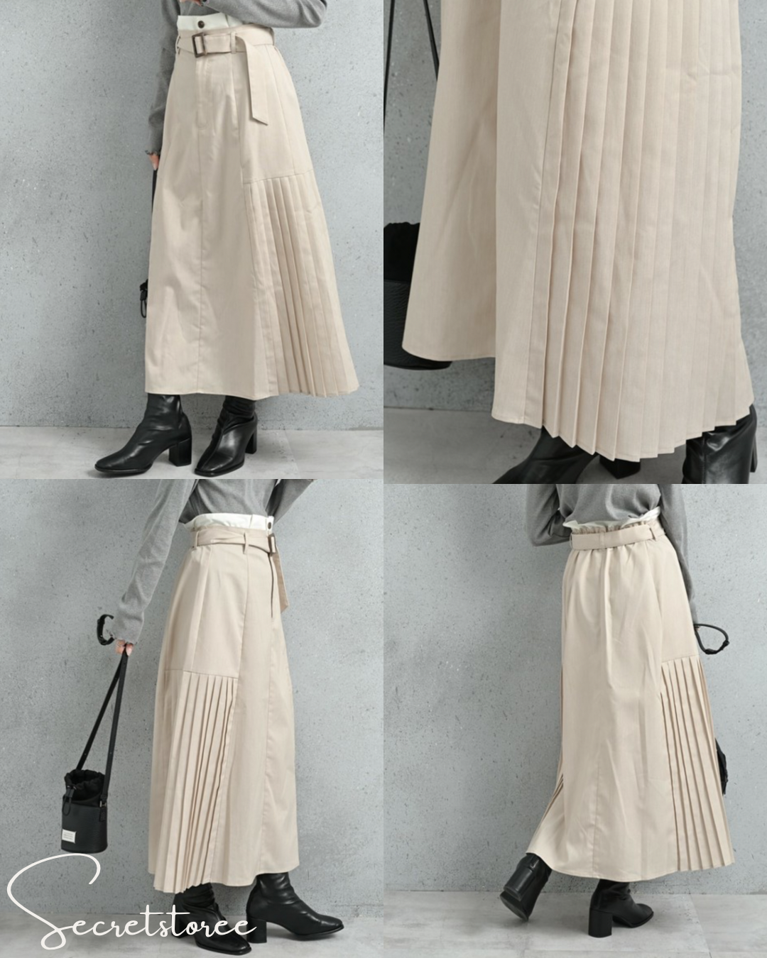 🇯🇵日本｜拼色裙頭皺摺裙（3色入）skirt 
★ 產品編號🔎 SS-s12158315