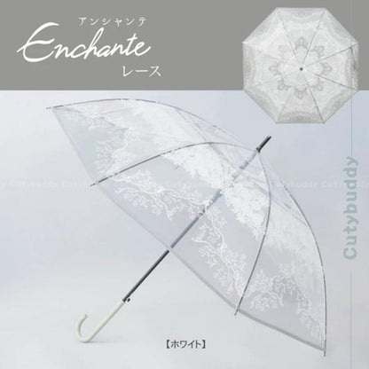 🇯🇵日本 Enchanté Lace pattern fabric umbrella 時尚蕾絲圖案長傘