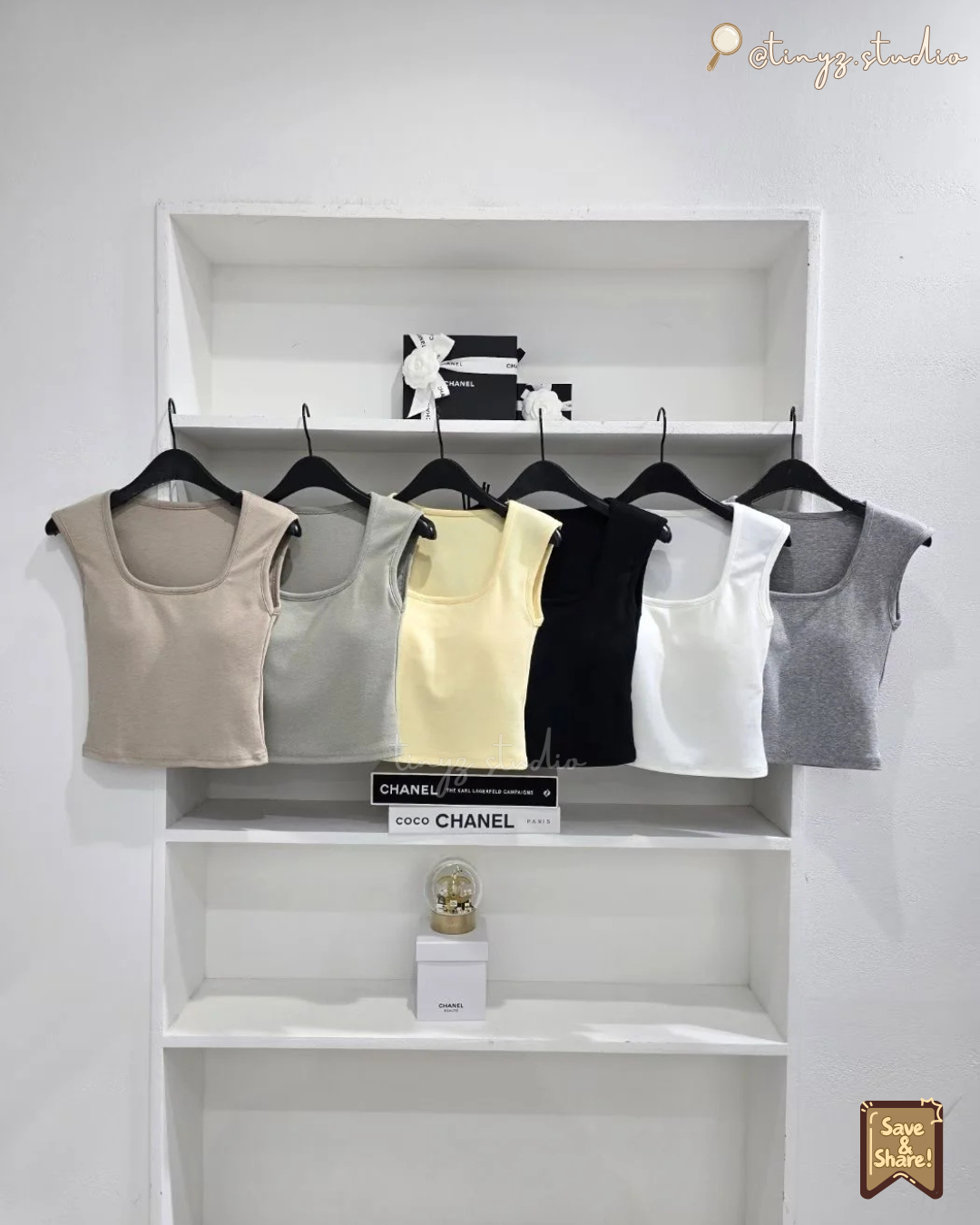 ☁️ 🇰🇷KOREA ♥ Square-neck, wide-strap padded vest 方形領口闊肩帶有pad背心 s97478710