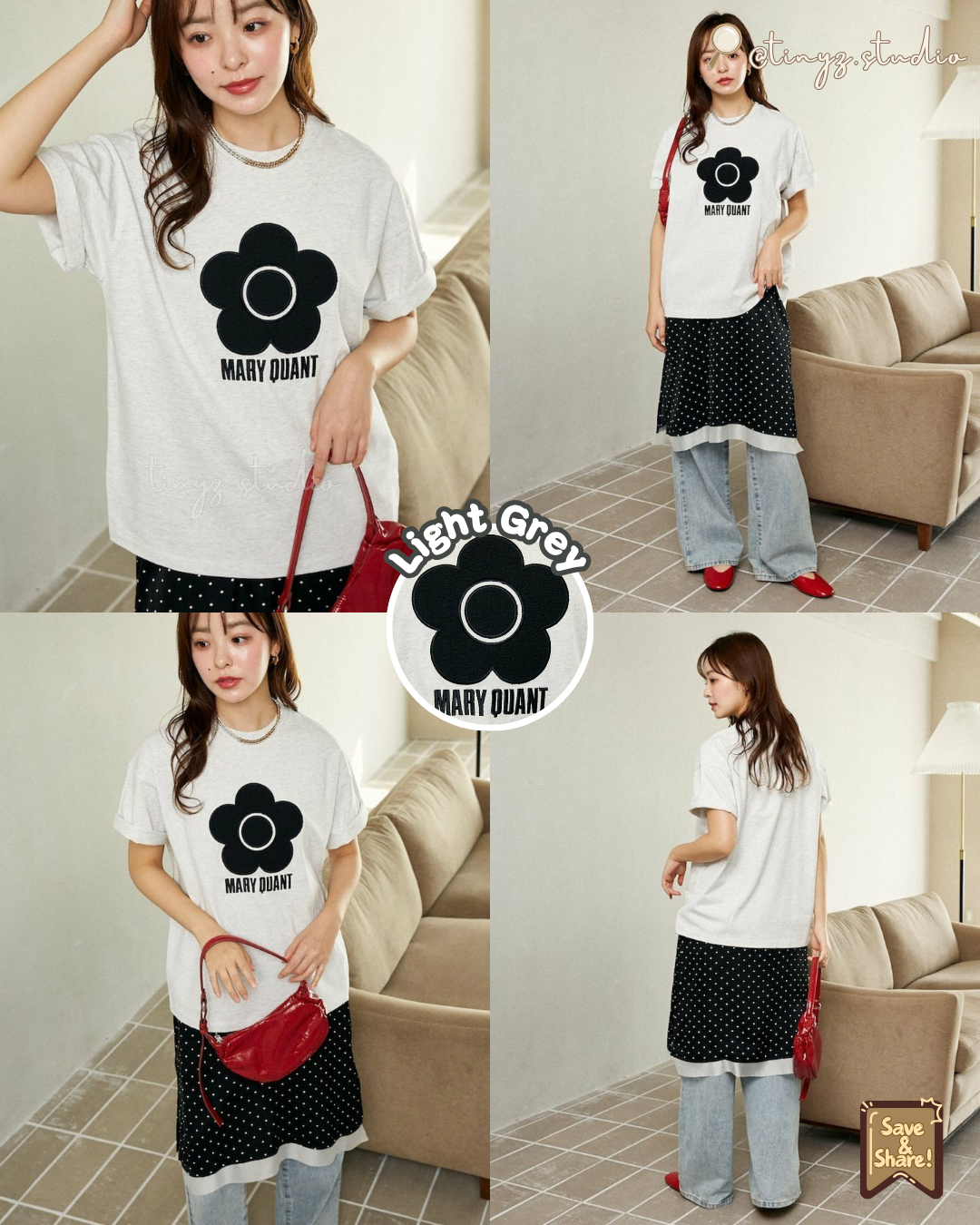 ☁️ 🇯🇵JAPAN ♥ MARY QUANT x Publux Mixed Material Daisy Art TEE 限定聯乘 花花 T恤 🧾 ɪᴛᴇᴍ ɴᴏ.：jrrk319