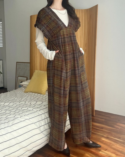 (UK🇬🇧)🇯🇵 JAPAN ♥ Rejoule Checkered Shirred Overalls ♥ Rejoule 格紋褶皺連身褲  🔎 ɪᴛᴇᴍ ɴᴏ：SS-JSR256510440