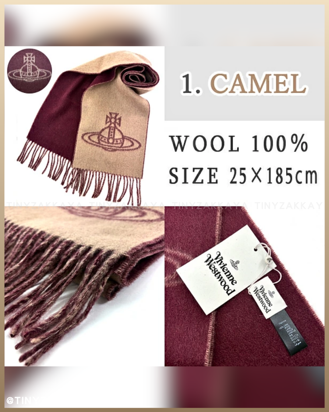 🇯🇵JAPAN ♥ 日本版Vivienne Westwood Double Logo Scarf復古風羊毛雙面頸巾披肩 \ 100% 羊毛製成，保暖又百搭 /