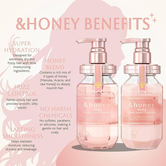 🇯🇵日本 &Honey Melty 洗髮護髮套裝 &Honey 洗髮水 護髮素 髮尾油 &honey Hair Oil & honey Hair & hair oil Pack set