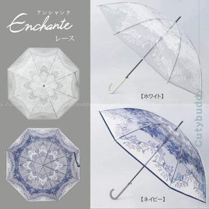 🇯🇵日本 Enchanté Lace pattern fabric umbrella 時尚蕾絲圖案長傘