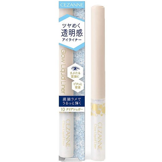 🇯🇵日本｜打造清新透明眼妝的眼線液｜CEZANNE 多用途淚袋造型透明感閃亮纖細眼線液筆  Glow Liquid Eyeliner [10 Clear Sugar 透明色]