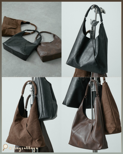🇯🇵JAPAN ♥
CIYOT 編織手柄 麂皮皮革大容量肩背包 (3色入)
Vintage-style Braided-Handle Tote Bag