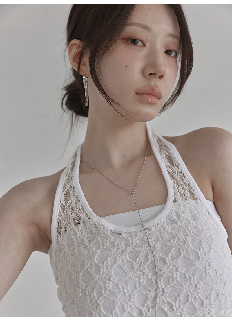 🇰🇷KOREA ♥ Lace halter top 蕾絲掛頸背心 ks98235361