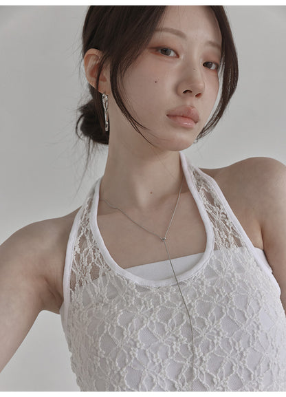 🇰🇷KOREA ♥ Lace halter top 蕾絲掛頸背心 ks98235361